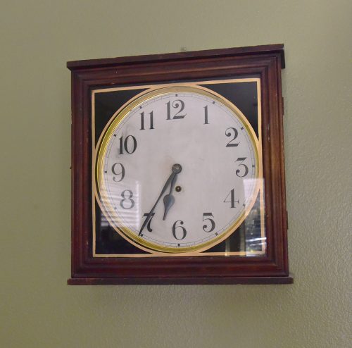 Schoolhouse clock from Oregon SchoolNice black trim on glass$125