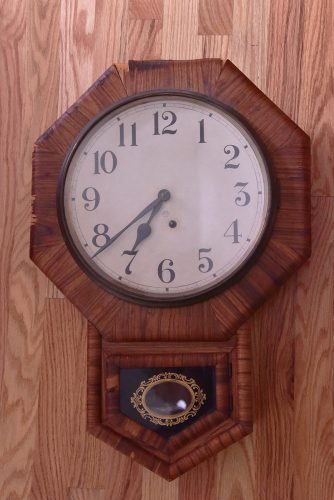 Ansonia Wall ClockVeneer Damage but running$60